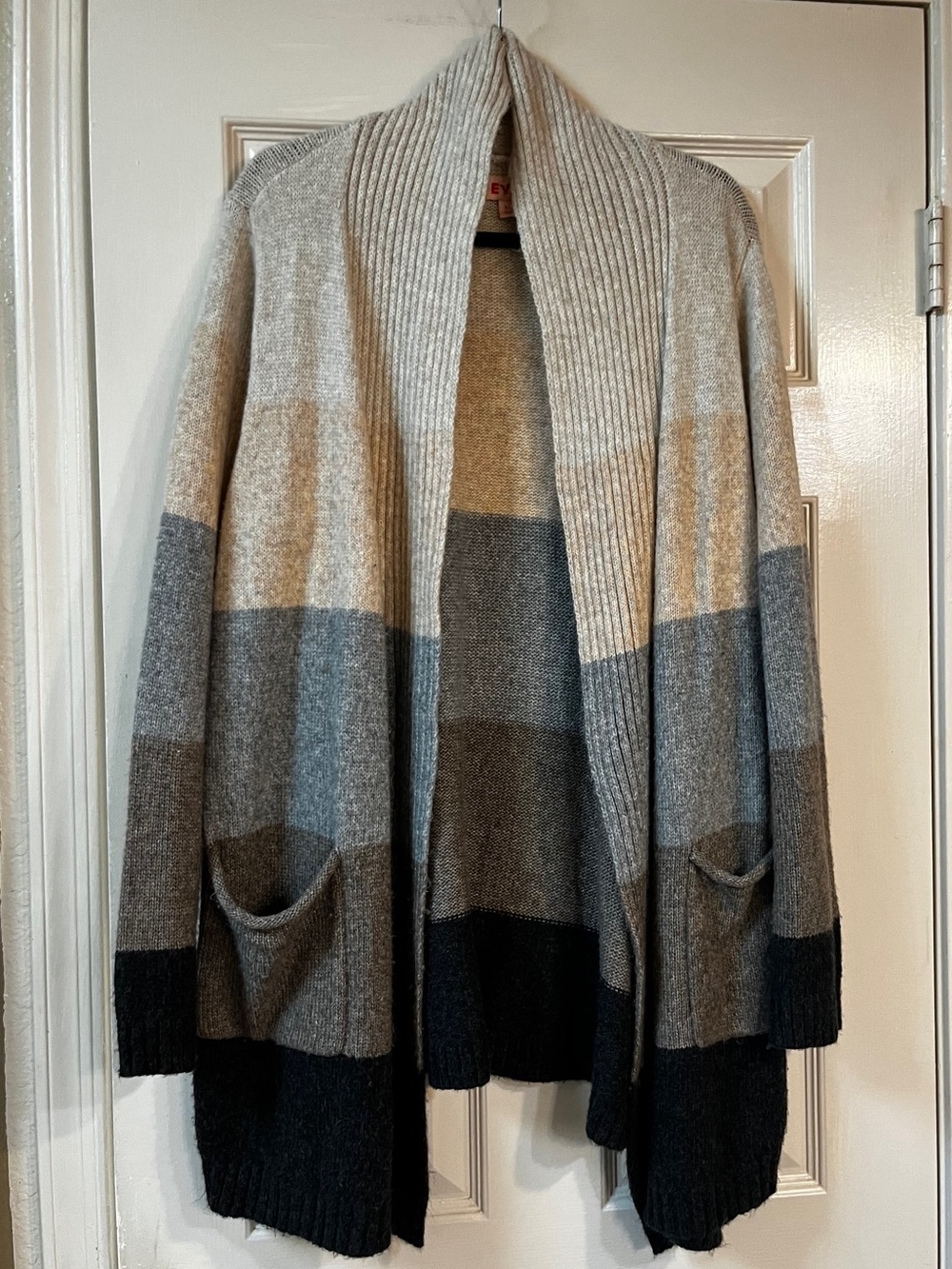 EVRI Neutral Open Cardigan - Cream, Black